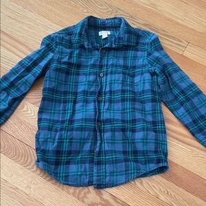 Cat & Jack Navy and Teal Plaid Shirt